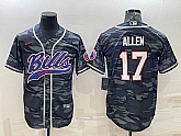 Men's Buffalo Bills Blank #17 Josh Allen Grey Navy Camo With Patch Cool Base Stitched Baseball Jersey,baseball caps,new era cap wholesale,wholesale hats